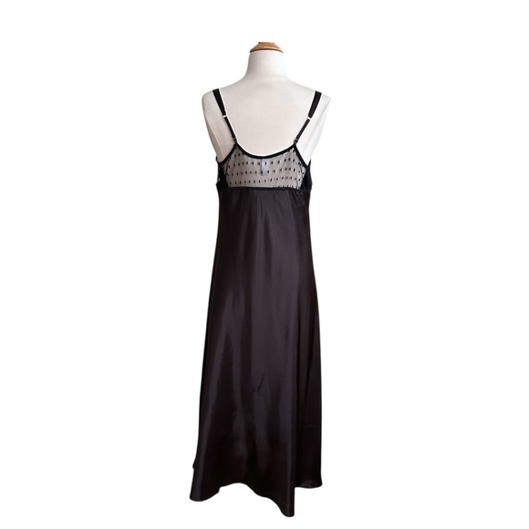 Flora by FLORA NIKROOZ Black Satin Stella Chemise Gown and Robe Set Negligee XL - Picture 9 of 16